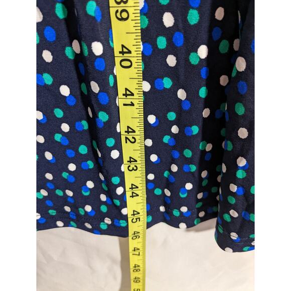 Leota Aria Dress Polka Dot Ruched Waist Sleeveless Blue Medium Knot Dotted Knee - Picture 8 of 13